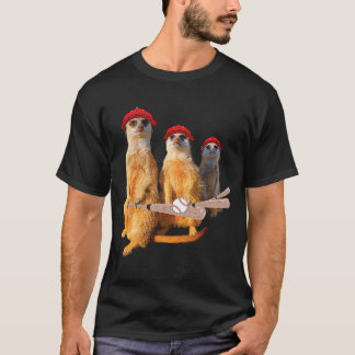 Meerkat Gang Family with Baseball Bat Cap Cappy Fu T-Shirt