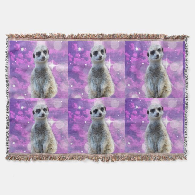 Meerkat,_Glitter_Ball,_Throw_Blanket Throw Blanket (Front)