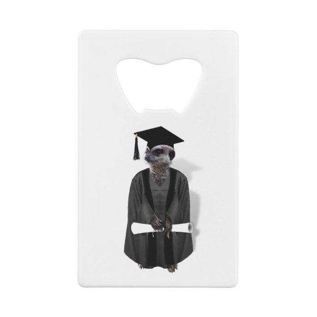 Meerkat Graduate with Diploma Wallet Bottle Opener (Back)