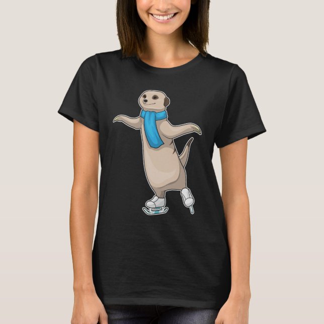 Meerkat Ice skating Ice skates T-Shirt (Front)