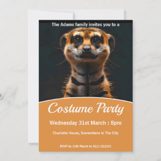 Meerkat In Tiger Disguise Costume Party Invitation