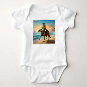 Meerkat Jockey On A Meerkat Horse, Baby Bodysuit