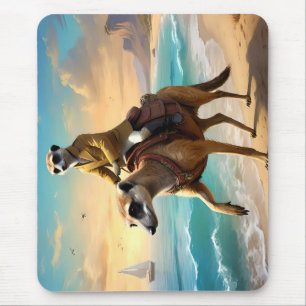 Meerkat Jockey On A Meerkat Horse, Mouse Pad