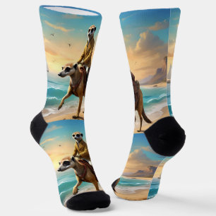 Meerkat Jockey On A Meerkat Horse, Socks