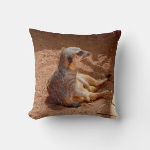 Meerkat Lazy Days, Throw Cushion. Pillow