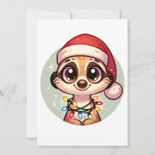 Meerkat Merry Christmas Winter Animals Meerkats Holiday Card