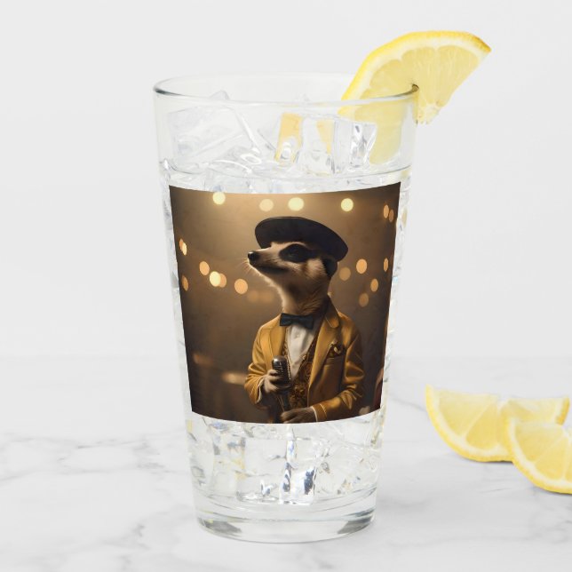 "Meerkat Moonlight: A Crooner’s Serenade" Glass (Back Ice)
