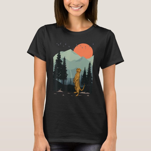 Meerkat Mountain Sky Flying Wild Animal Suricata s T-Shirt (Front)