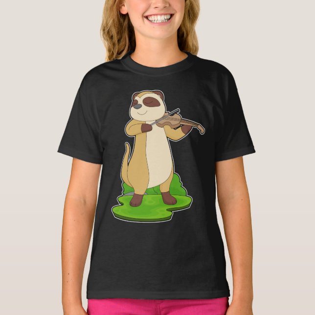 Meerkat Musician Violin T-Shirt (Front)