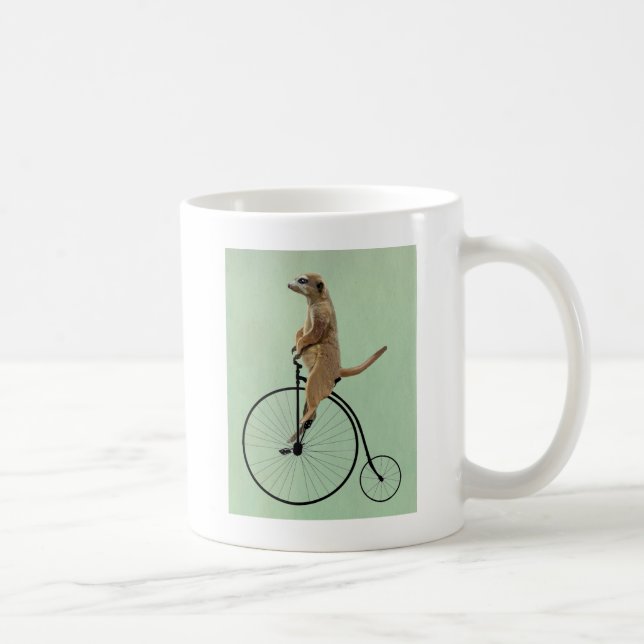Meerkat on Black Penny Farthing 2 Coffee Mug (Right)