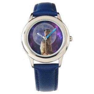Meerkat On Blue Moonlight Night Watch, Watch