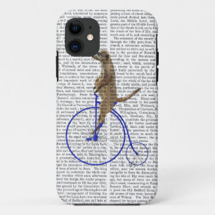 Meerkat On Blue Penny Farthing iPhone 11 Case
