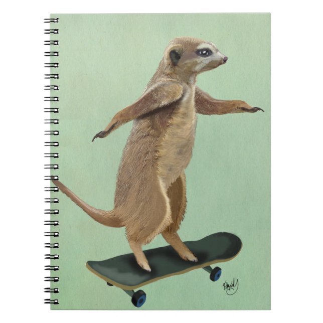 Meerkat On Skateboard 3 Notebook (Front)