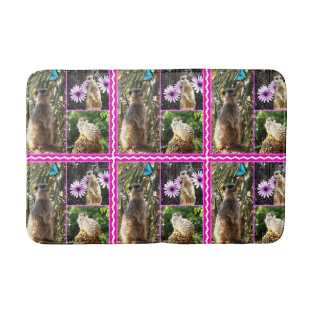 Meerkat Photo Collage, Bath Mat (Front)
