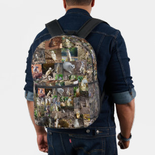 Meerkat Photo Collage, Printed Backpack