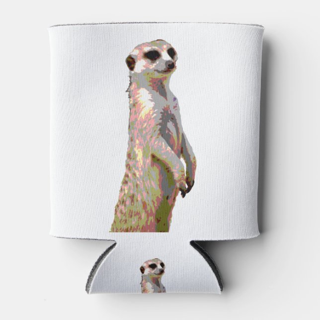 Meerkat - Pop Art Style & Posterized Can Cooler (Front)