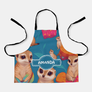 Meerkat Rainbow Colourful Personalized Pattern Apron