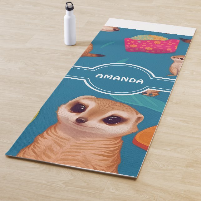 Meerkat Rainbow Colourful Personalized Pattern Yoga Mat (In Situ)