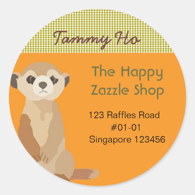 Meerkat Return Address Sticker (Front)