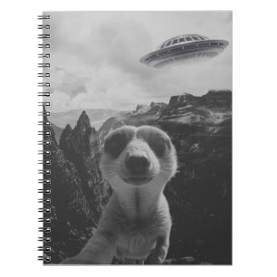 Meerkat Selfie In A Mountain Landscape Surrealist Notebook