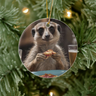 Meerkat Sneaky Lunchtime, Ceramic Ornament