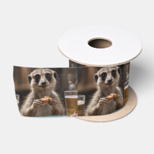 Meerkat Sneaky Lunchtime,  Satin Ribbon