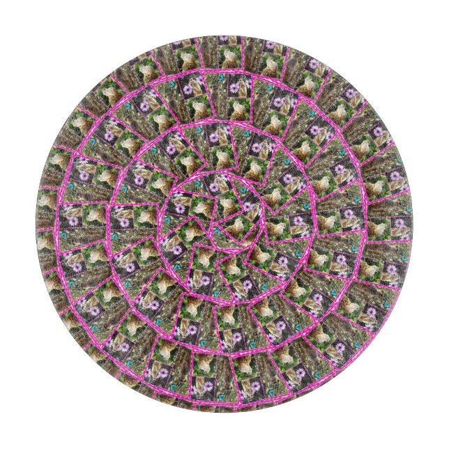 Meerkat Spiral Abstract Pattern, Cutting Board (Front)