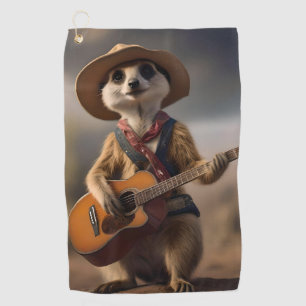 Meerkat Strumming A Country Lullaby, Golf Towel