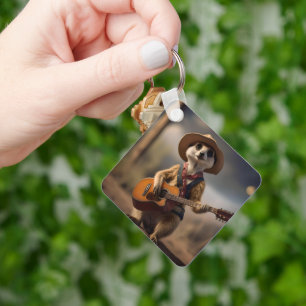 Meerkat Strumming A Country Lullaby,  Keychain