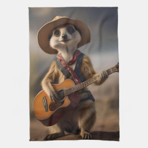 Meerkat Strumming A Country Lullaby, Kitchen Towel