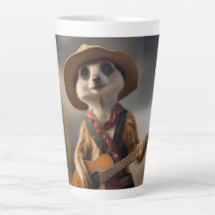 Meerkat Strumming A Country Lullaby, Latte Mug