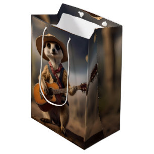 Meerkat Strumming A Country Lullaby, Medium Gift Bag
