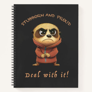 Meerkat Stubborn Deal With It Cute Adorable Funny  Notebook
