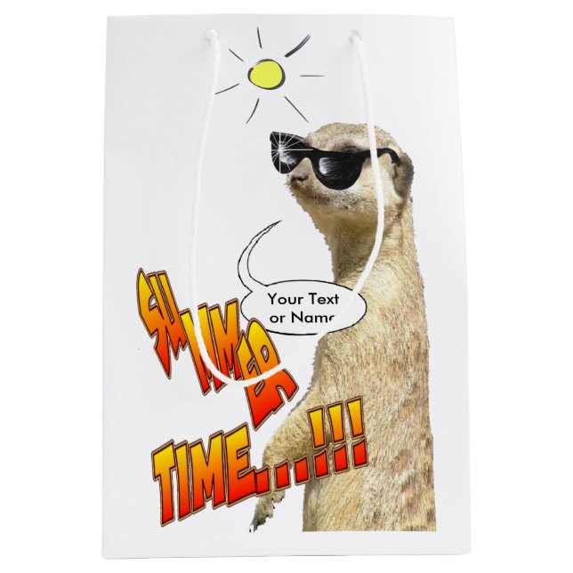 Meerkat Summer Time Customizable Gift Bag (Front)