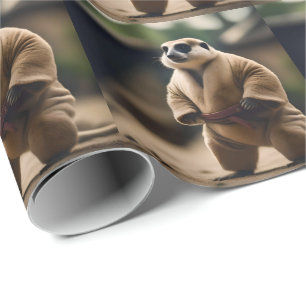 Meerkat Sumo Wrestler, Wrapping Paper