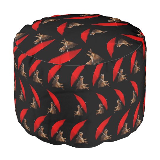 Meerkat_Sun_Smart_Red_Black_Full_Colour_Pouffe Pouf