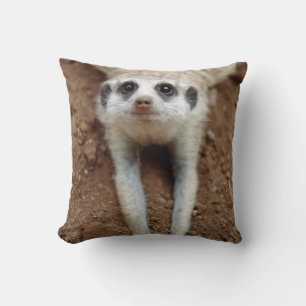 Meerkat (Suricata Suricatta) Cooling Down Throw Pillow