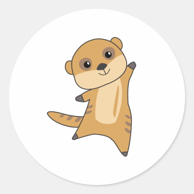 Meerkat Sweet Animals For Children Classic Round Sticker (Front)