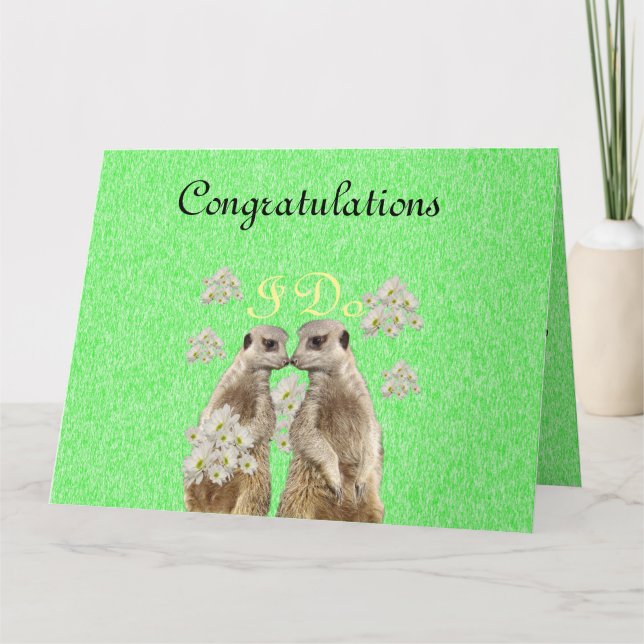 Meerkat Takes Wedding Vows Big Wedding Card (Front)