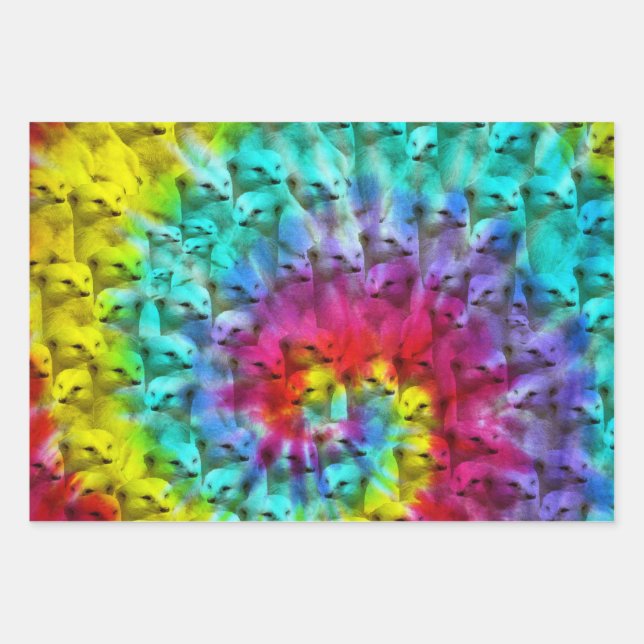 Meerkat Tie Dye, Gift Wrapping Sheets, Paper Sheet (Front)