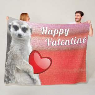 MEERKAT VALENTINE FLEECE BLANKET