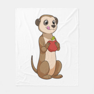 Meerkat with Apple Fleece Blanket