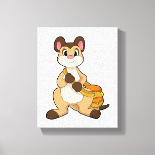 Meerkat with Bag Canvas Print