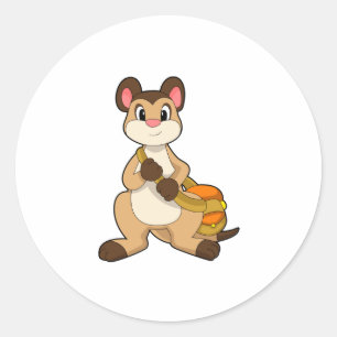 Meerkat with Bag Classic Round Sticker