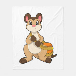Meerkat with Bag Fleece Blanket