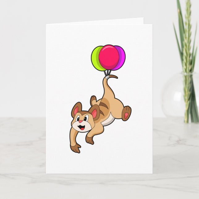 Meerkat with Balloon Card (Front)
