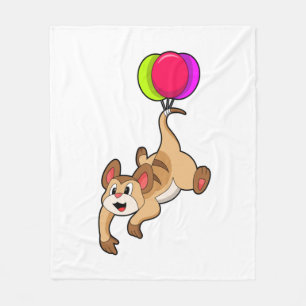Meerkat with Balloon Fleece Blanket