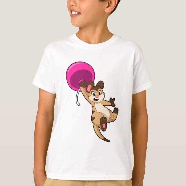 Meerkat with Balloon T-Shirt (Front)