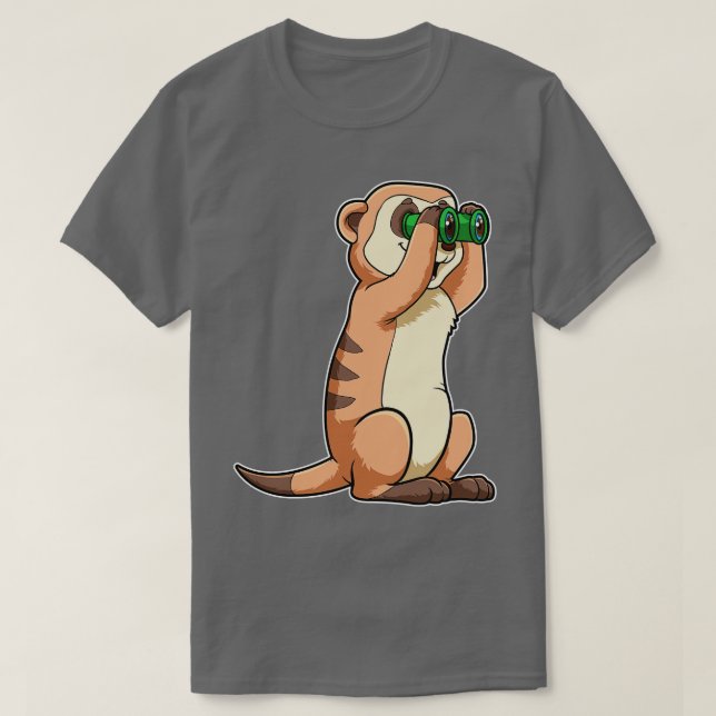Meerkat with Binoculars T-Shirt (Design Front)