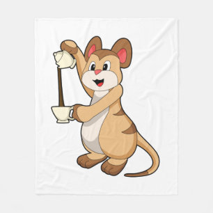 Meerkat with Coffee pot & Coffee.PNG Fleece Blanket